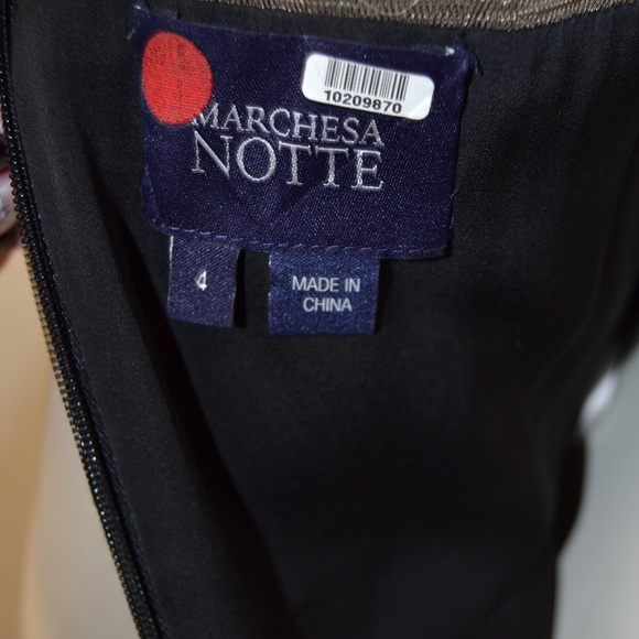 Marchesa Notte Black Silk High Low Mesh Dress 4 - Picture 7 of 8